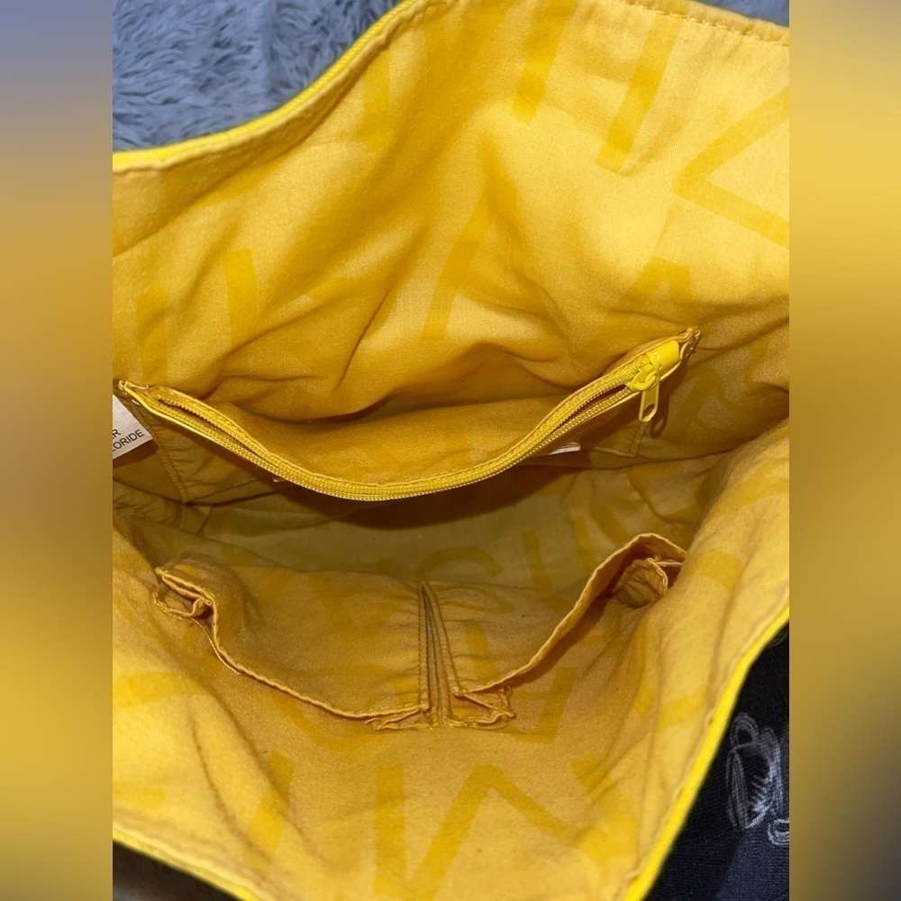 Isaac Mizrahi yellow canvas and vinyl bag - Picture 5 of 8